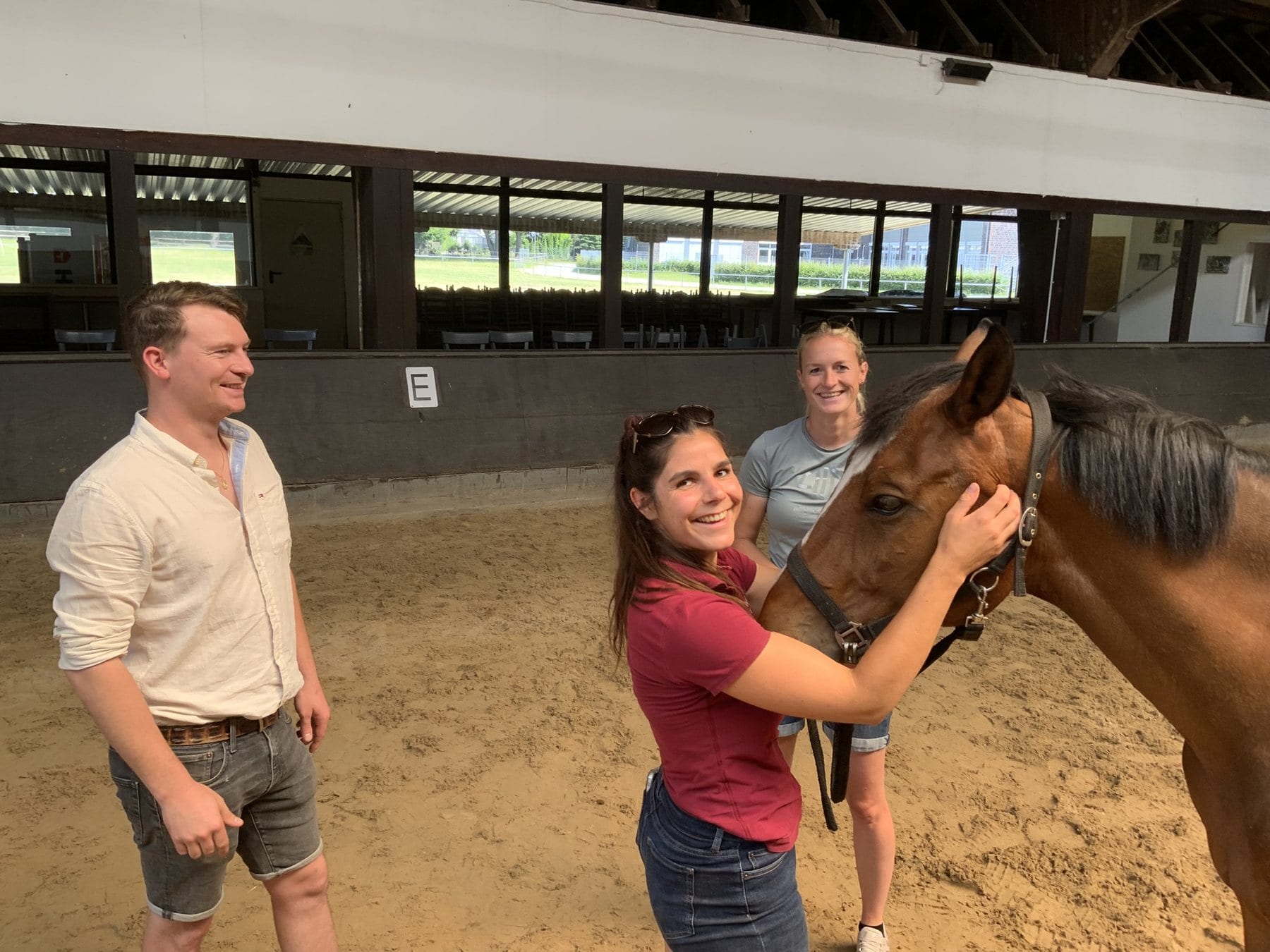 IAVC students working with a horse during Both Species Essentials training.